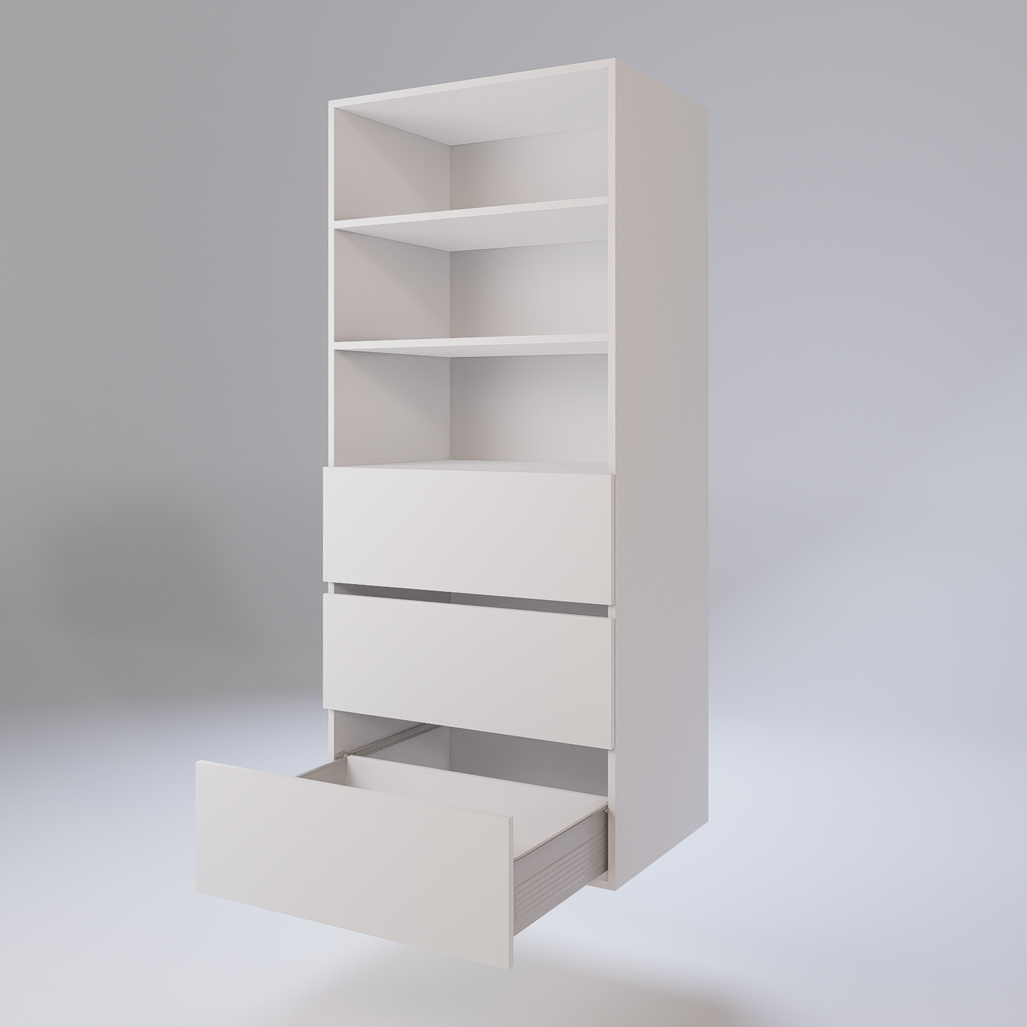 Open Shelving With Drawers