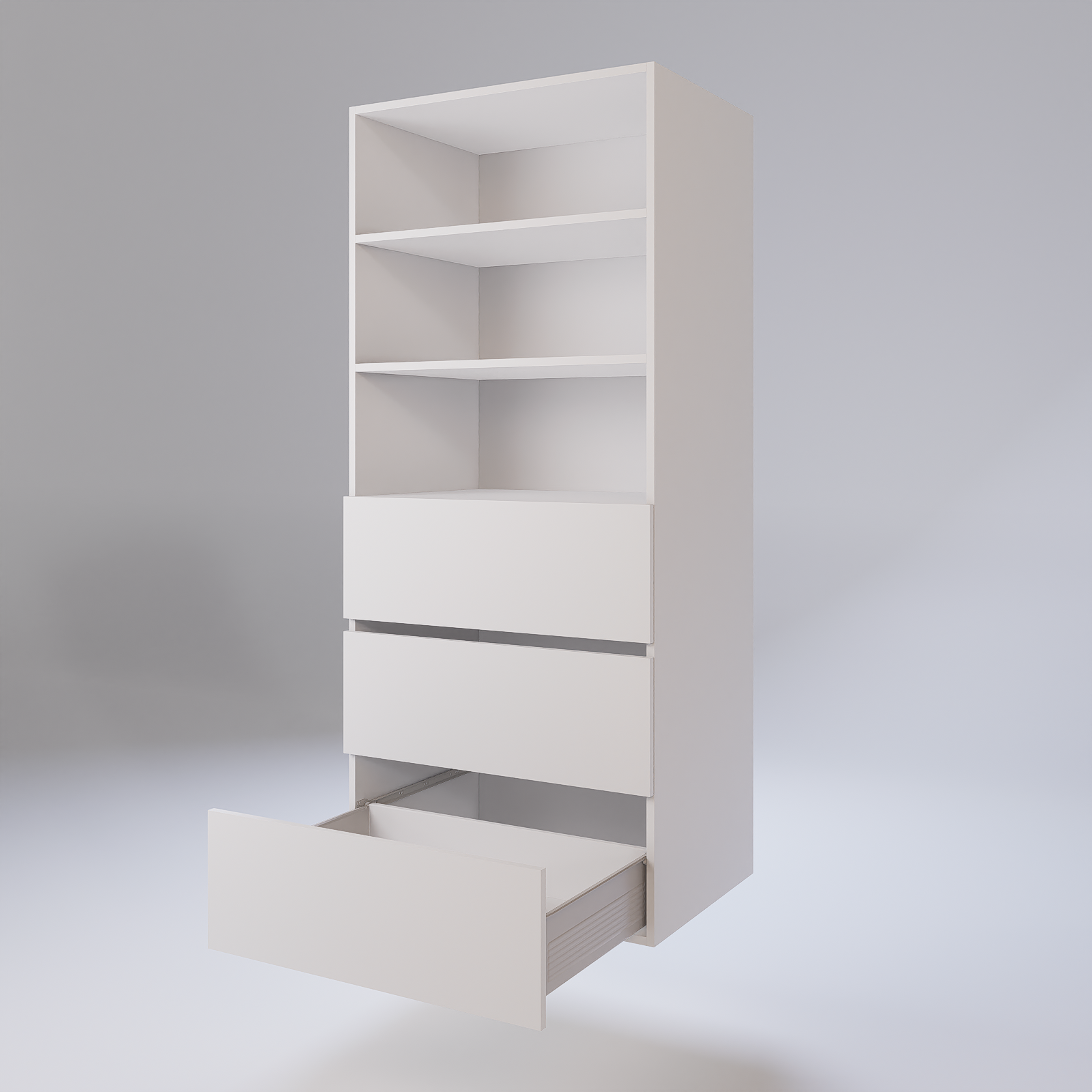 Open Shelving With Drawers