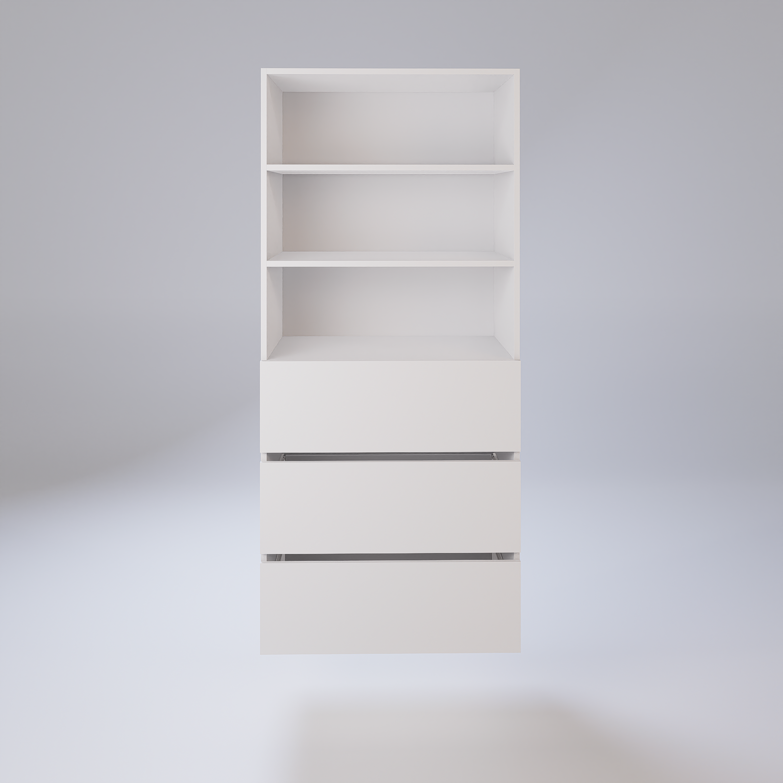 Open Shelving With Drawers